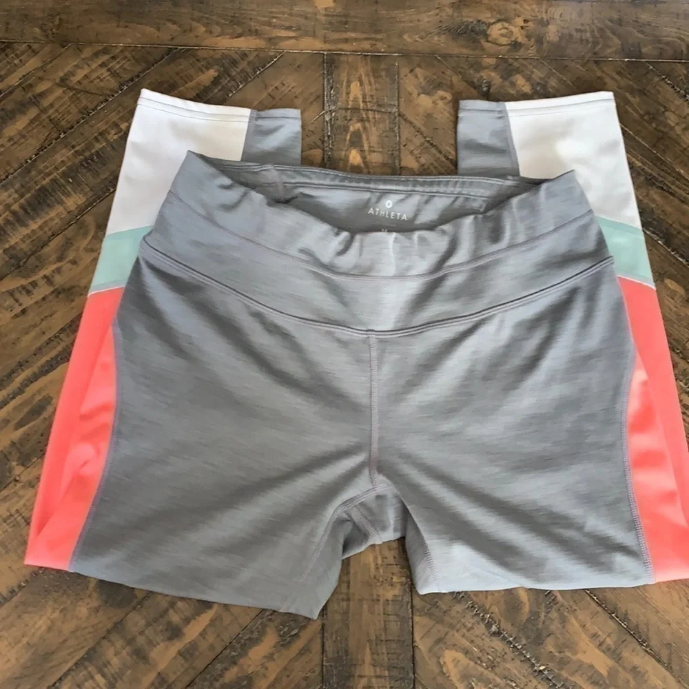 Athleta Sonar color blocks crop leggings